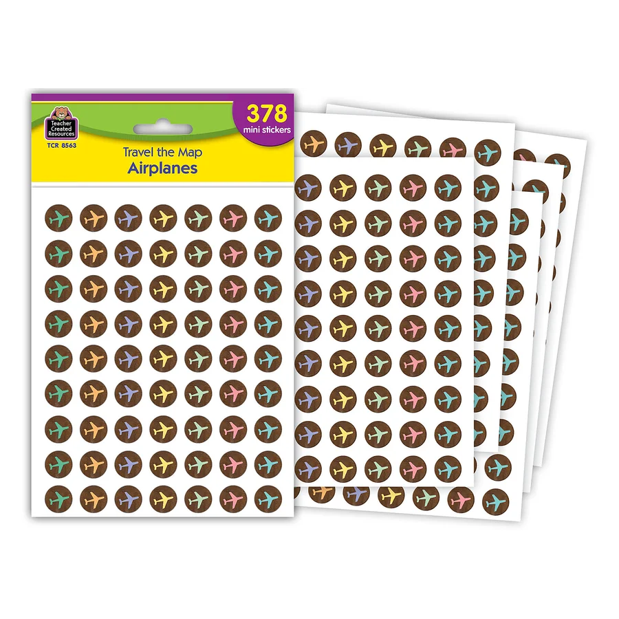 Travel The Map Airplanes Mini Stickers