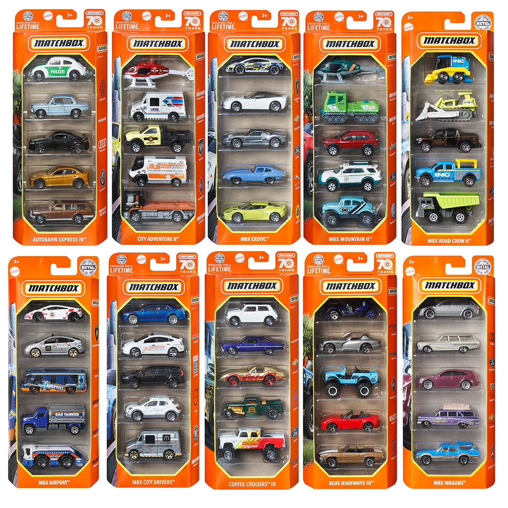 Matchbox - 5 Vehicles Pack Assorted