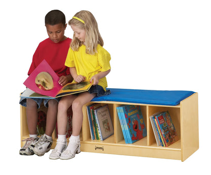 Casier-banc Jonti-Craft® à 5 sections. Avec coussin coloré au choix