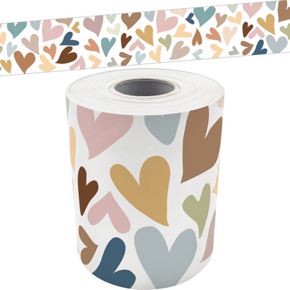 Everyone Is Welcome Hearts Straight Rolled Border Trim - 50'