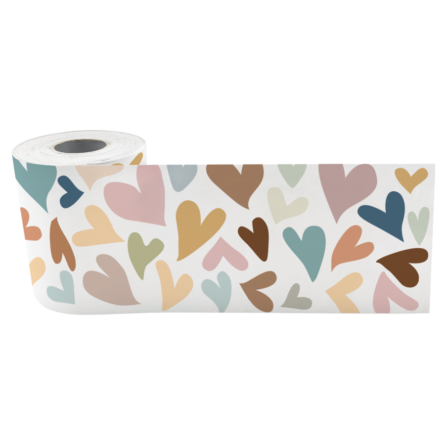 Everyone Is Welcome Hearts Straight Rolled Border Trim - 50'