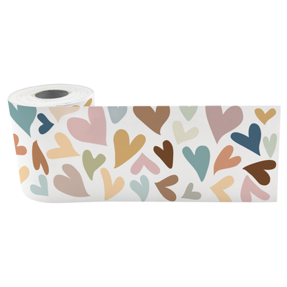 Everyone Is Welcome Hearts Straight Rolled Border Trim - 50'