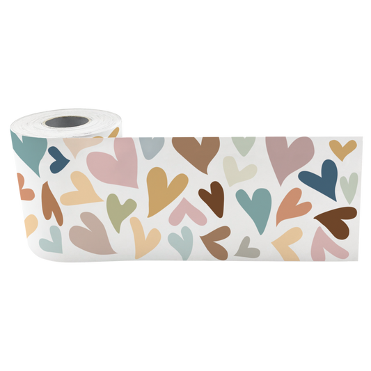Everyone Is Welcome Hearts Straight Rolled Border Trim - 50'