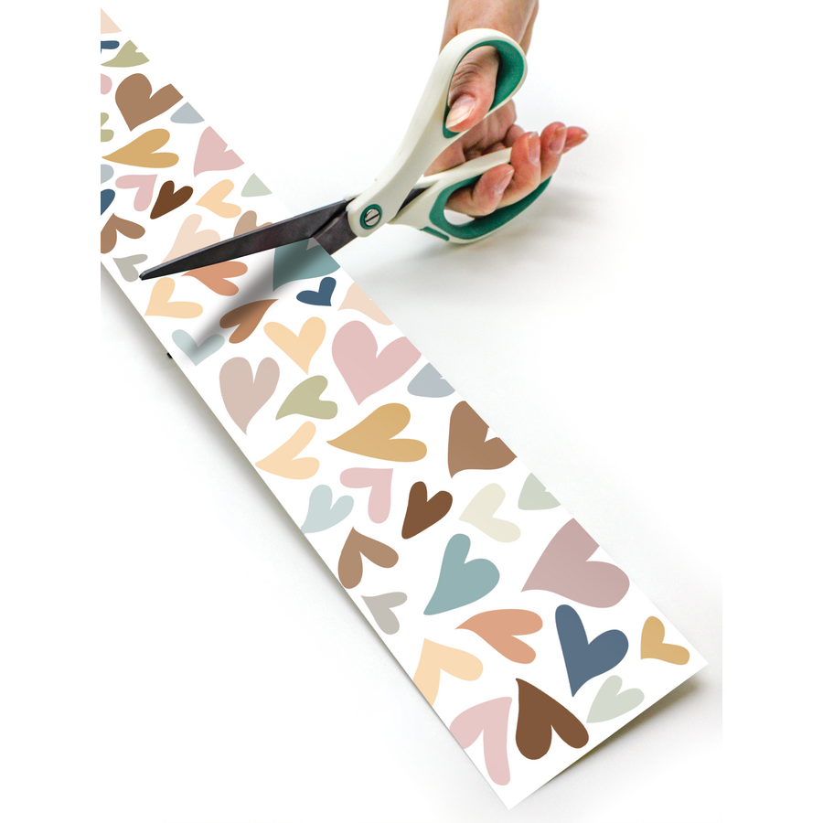 Everyone Is Welcome Hearts Straight Rolled Border Trim - 50'