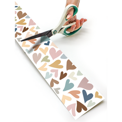 Everyone Is Welcome Hearts Straight Rolled Border Trim - 50'
