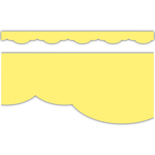 Lemon Yellow Fancy Scallops Border Trim