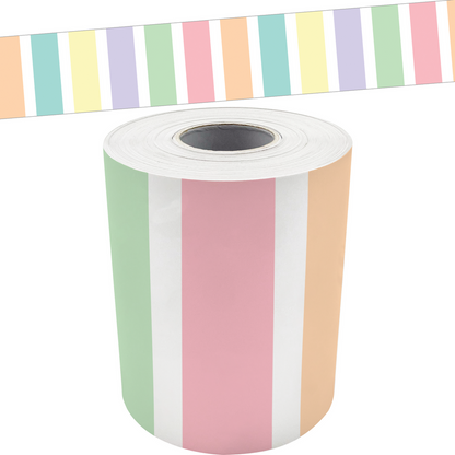 Pastel Pop Stripes Straight Rolled Border Trim - 50'