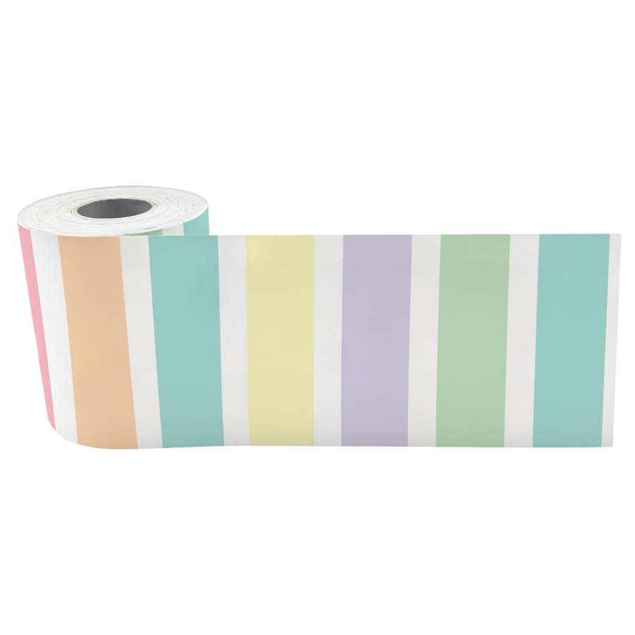 Pastel Pop Stripes Straight Rolled Border Trim - 50'