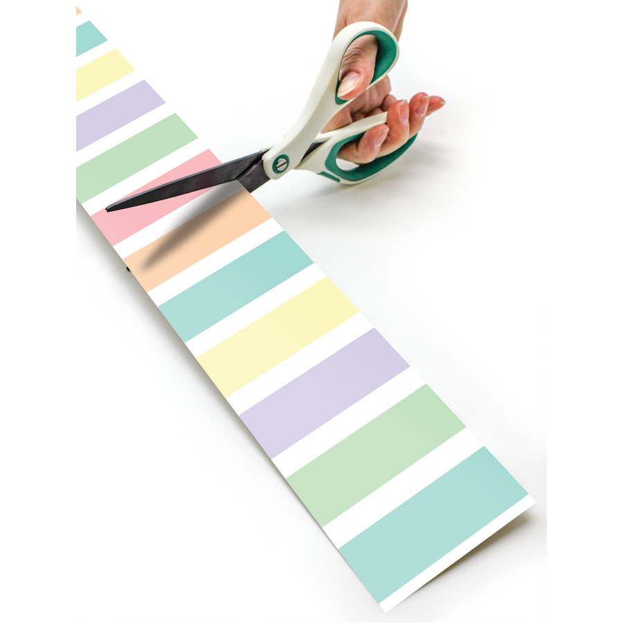 Pastel Pop Stripes Straight Rolled Border Trim - 50'