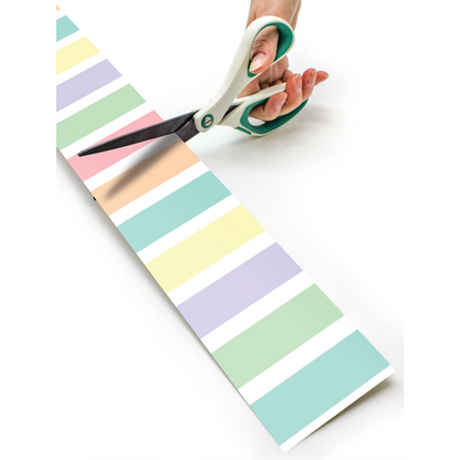 Pastel Pop Stripes Straight Rolled Border Trim - 50'