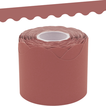 Deep Rose Scalloped Rolled Border Trim - 50'