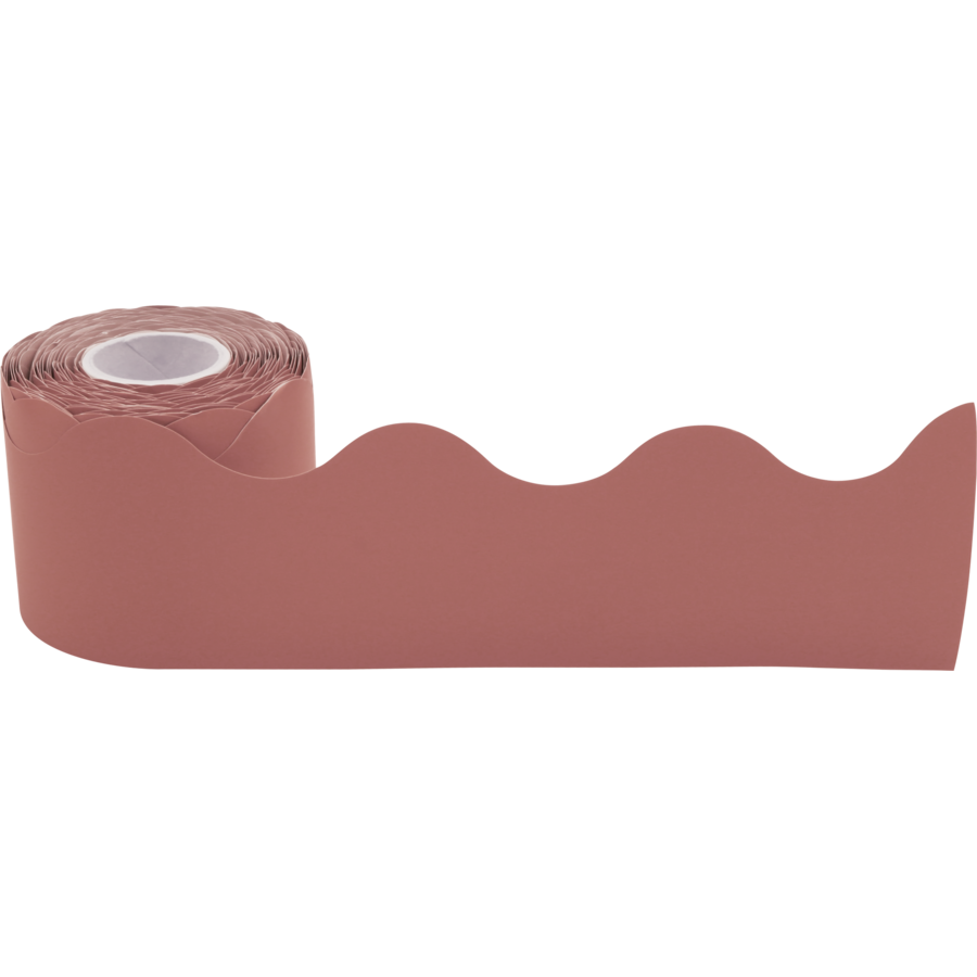 Deep Rose Scalloped Rolled Border Trim - 50'