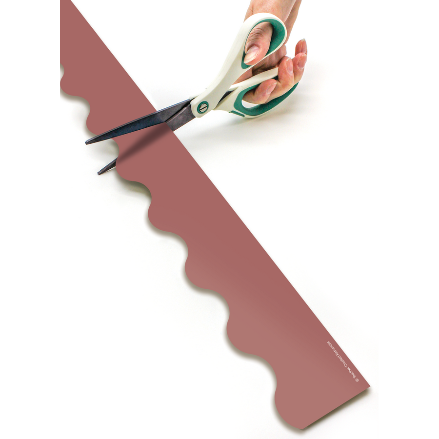 Deep Rose Scalloped Rolled Border Trim - 50'