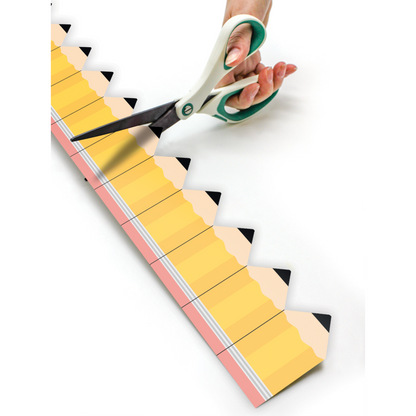 Pencils Die-Cut Rolled Border Trim - 50'