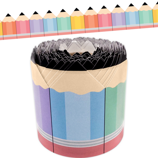 Cool for School Pencils Die-Cut Rolled Trimmer 50'