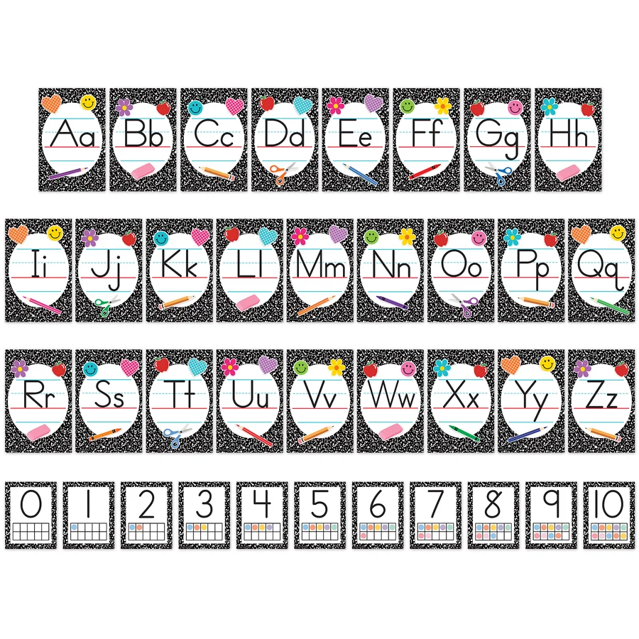 Cool for School Composition Alphabet Bulletin Board
