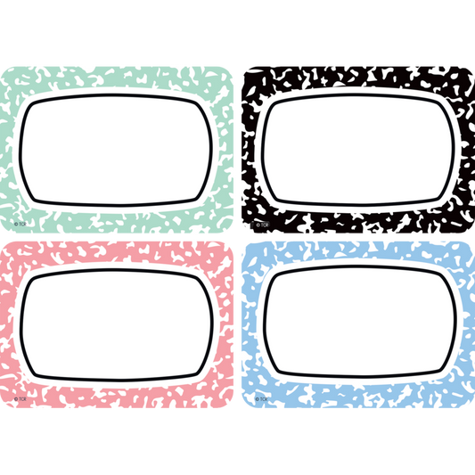 Cool for School Composition Name Tags/Labels - Multi-Pack