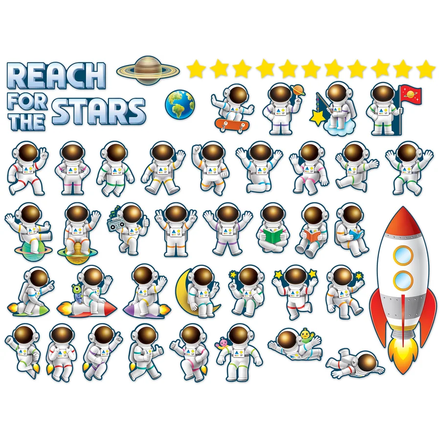 Outer Space Crew Reach for the Stars Bulletin Board