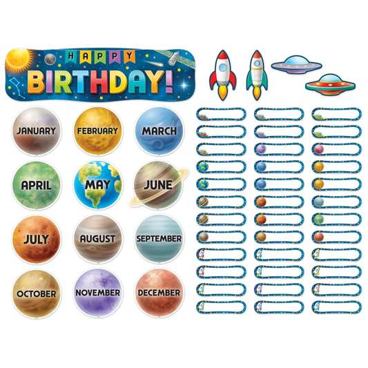 Outer Space Crew Happy Birthday Mini Bulletin Board