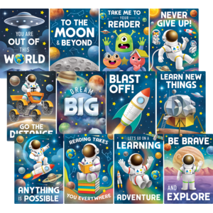 Lot de Petites Affiches "Équipage Spatial"
