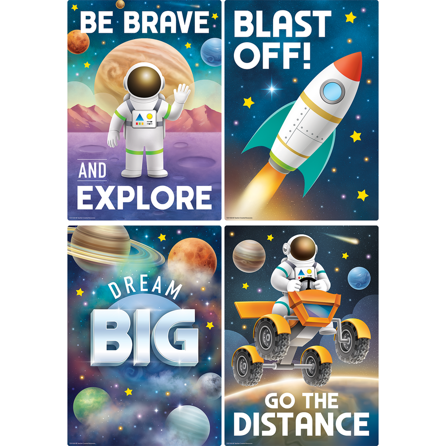 Lot de Petites Affiches "Équipage Spatial"
