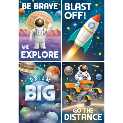 Lot de Petites Affiches "Équipage Spatial"