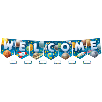 Outer Space Crew Pennants Welcome Bulletin Board