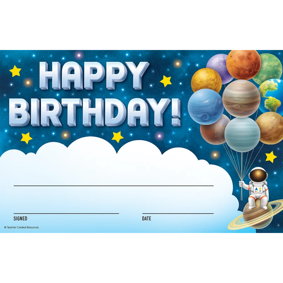 Outer Space Crew Happy Birthday Awards