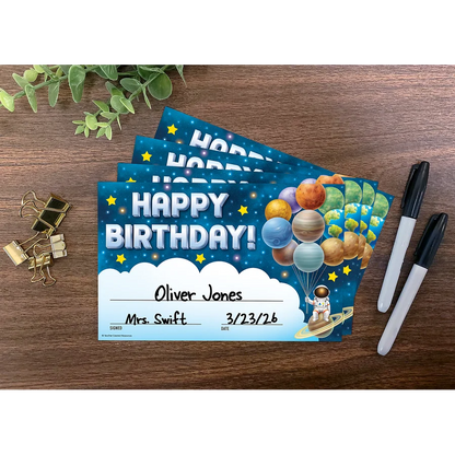 Outer Space Crew Happy Birthday Awards