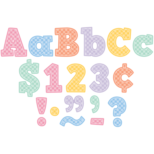 Cool for School Checkers 4" Bold Block Letters Combo Pack