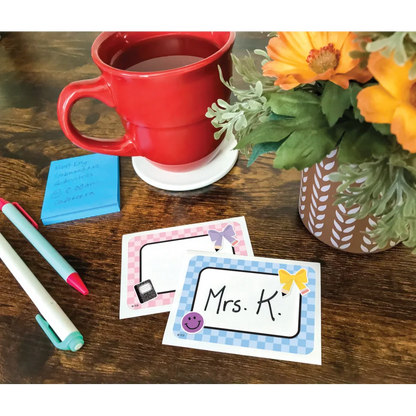 Cool for School Checkers Name Tags/Labels - Multi-Pack