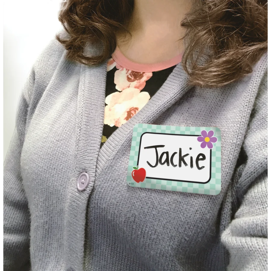 Cool for School Checkers Name Tags/Labels - Multi-Pack