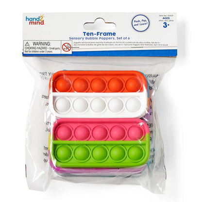 Ten-Frame Sensory Bubble Poppers, Set of 6