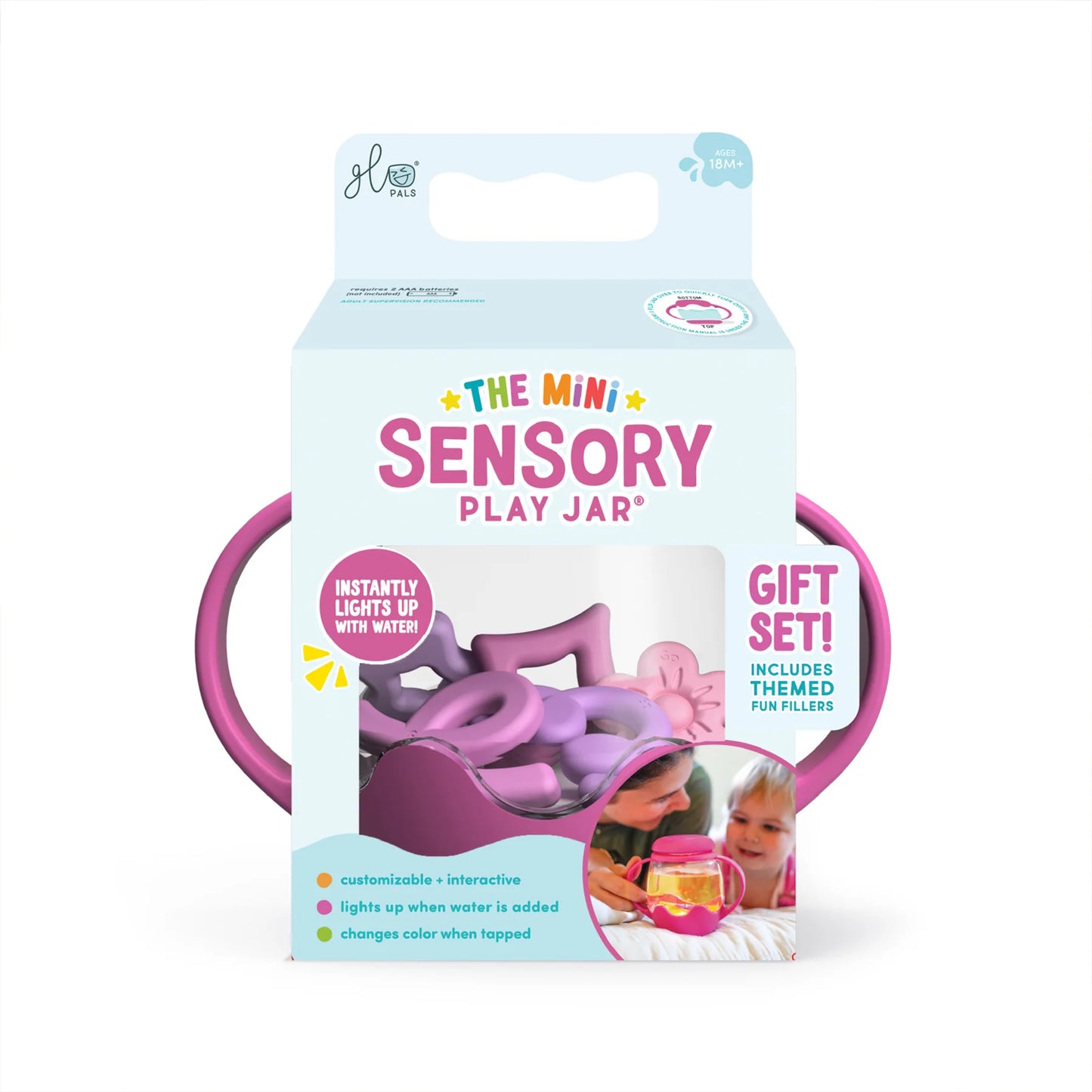 Mini Sensory Play Jar with Silicone Fillers - Pink