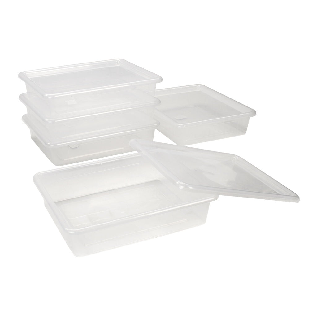 Plateau de rangement plat avec couvercle - Translucide - Unitaire