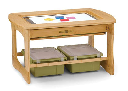 Bamboo Sensory Light Table with Tubs