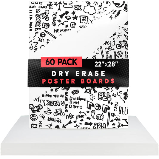 Dry Erase Poster Board - 22 x 28-inch - 60 Pack