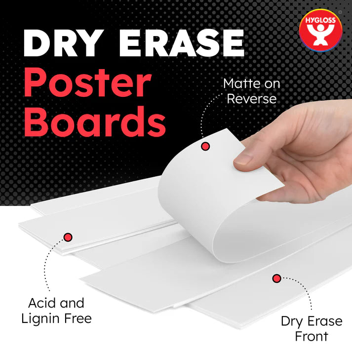 Dry Erase Poster Board - 11 x 14-inch - 60 Pack