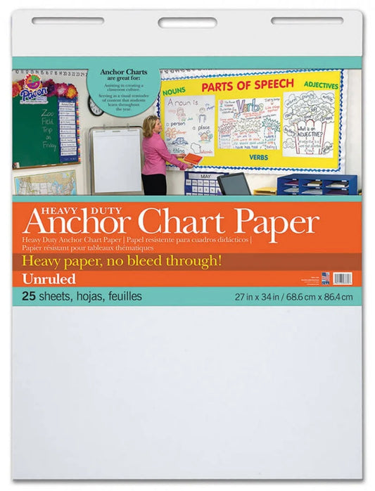 Anchor Chart Paper - 27" x 34" - Unruled - 25 Sheets