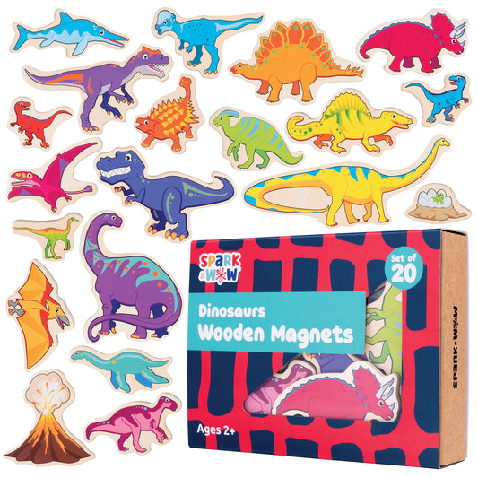 Wooden Magnets - Dinosaurs - 20Pcs