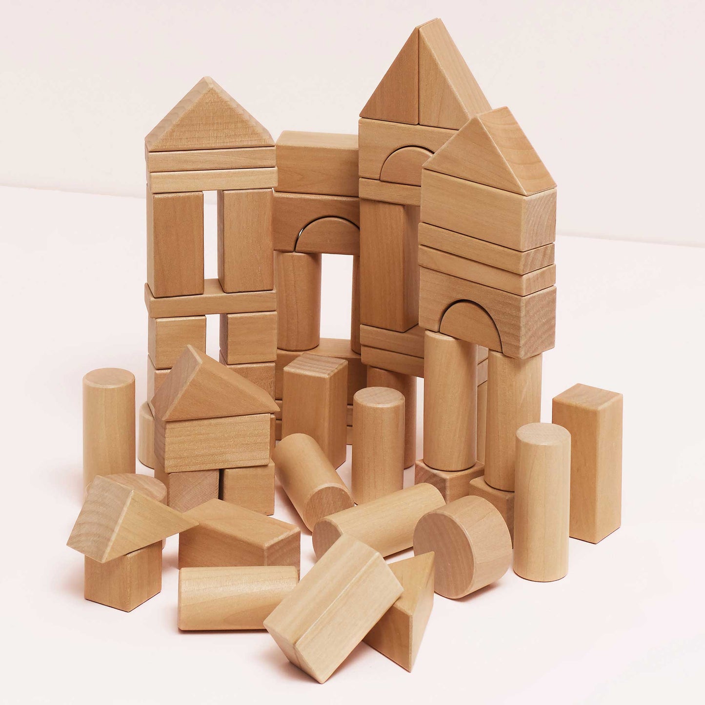 Natural Wood Building Blocks - 60 Pieces