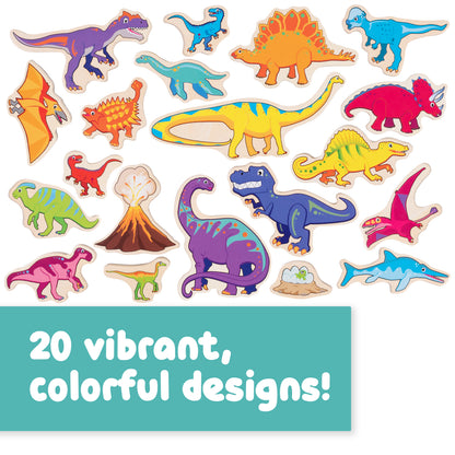 Wooden Magnets - Dinosaurs - 20Pcs