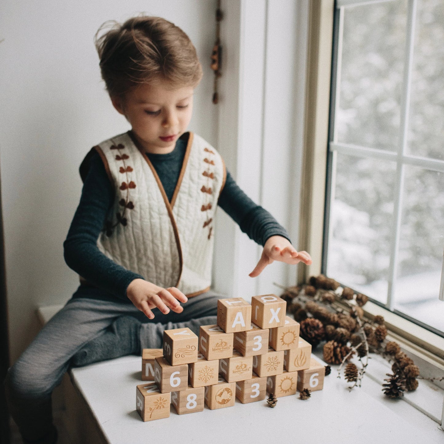 ABC Blocks With Numbers - Bamboo