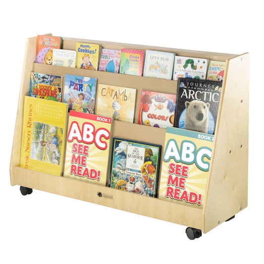 Slanted Bookshelf with 2 Rear Shelves
