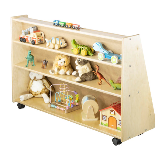 Slanted Bookshelf with 2 Rear Shelves