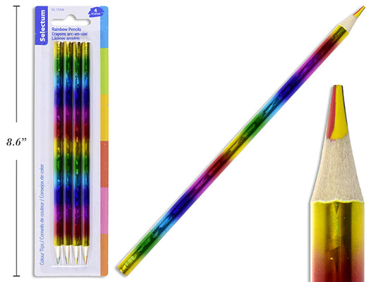 Rainbow Wood Pencils Colour Tips - 4 Pieces