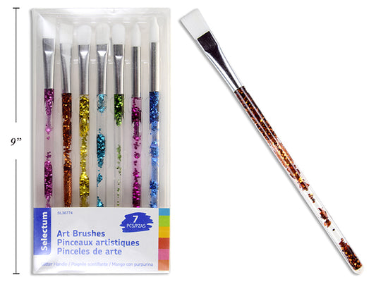 Glitter Handle Art Brushes - 7 Piece Set