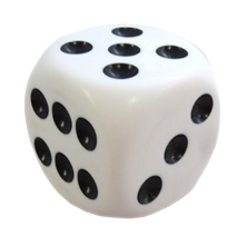 38mm Jumbo White Dice
