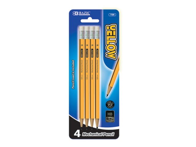 Yellow mechanical pencils - Pack of 4