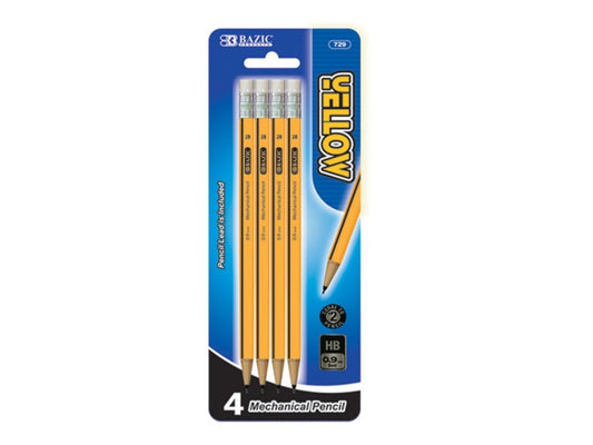 Yellow mechanical pencils - Pack of 4